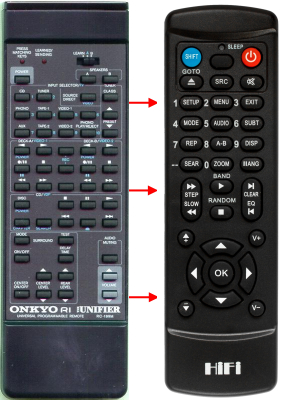 Replacement remote control for Onkyo A-SV610PRO