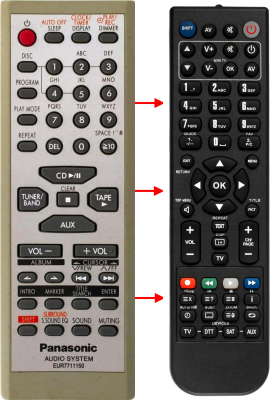 Replacement remote for Panasonic SAPM19, SCPM28, SAPM193, EUR7711150