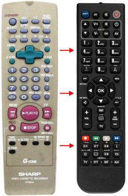 Replacement remote control for Sharp DV5432S