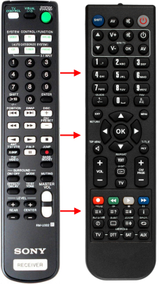 Replacement remote control for Sony RM-U263