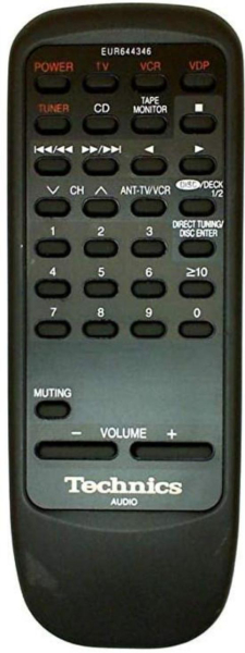 Replacement remote control for Technics EUR644346AUDIO