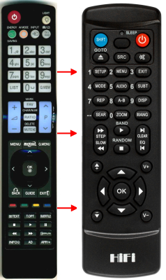 Replacement remote control for LG 22LE3300