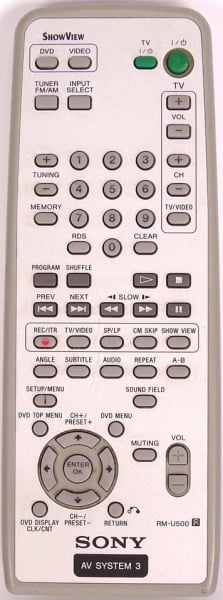 Replacement remote control for Sony RM-U600AV SYSTEM3