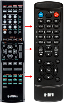 Replacement remote control for Yamaha RAV28-WJ40870EU