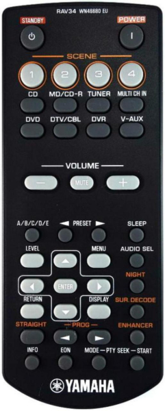 Replacement remote control for Yamaha RX-V363