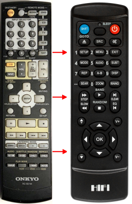 Replacement remote control for Onkyo 24140681