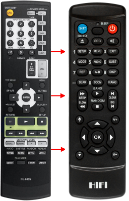 Replacement remote control for Onkyo TX-SR604