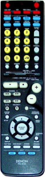 Replacement remote control for Denon AVR-1604