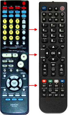 Replacement remote for Denon AVR886, RC1015, AVR2106, 3990995060