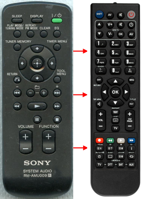 Replacement remote for Sony MHCEC909IP, MHCEC709IP, HCDBX20I