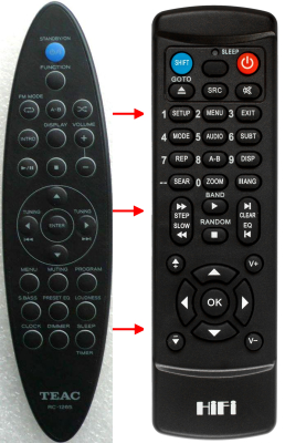 Replacement remote control for Teac/teak SR-100I