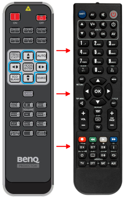 Replacement remote control for BenQ SH94