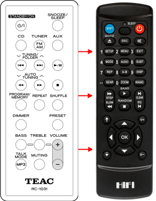 Replacement remote control for Teac/teak SX-PE
