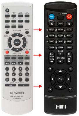 Replacement remote control for Kenwood M505USB