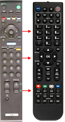 Replacement remote control for Sony KLV-15SR2S