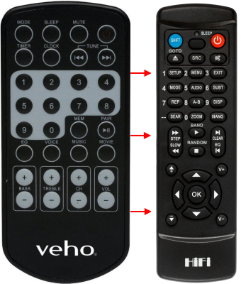 Télécommande de remplacement pour Veho AZURO
