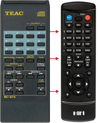 Controlo remoto de substituição para Teac/teak CD-P3000