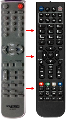Replacement remote control for System Fidelity HTR405