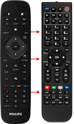 Replacement remote for Philips 24PFL4508/F7 29PFL4508/F7 32PFL4508/F7 55PFL5901