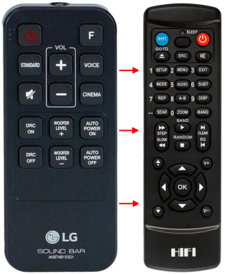 Replacement remote control for LG COV33552424