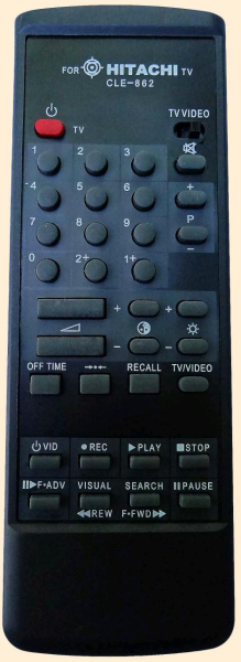 Replacement remote control for Hitachi VT-RM835E