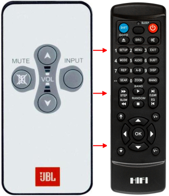 Replacement remote control for Jbl CONTROL2.4G