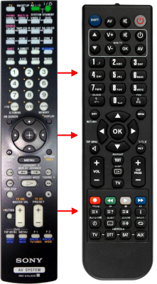 Replacement remote control for Sony 1-474-301-11