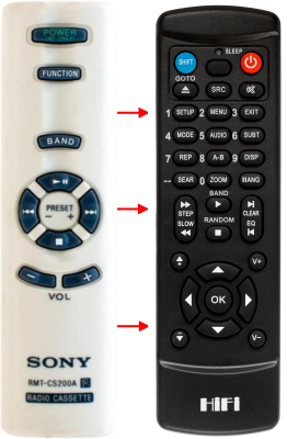 Erstatnings-fjernbetjening til  Sony RMT-C107AD