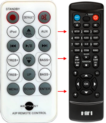 Replacement remote control for Amethyst I-PIG2.1STEREO