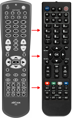 Replacement remote control for Arcam CR80