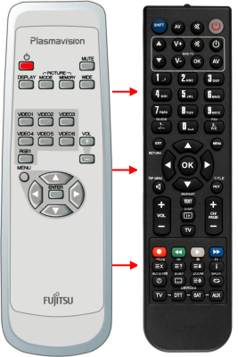 Replacement remote control for Fujitsu P42VHA51W