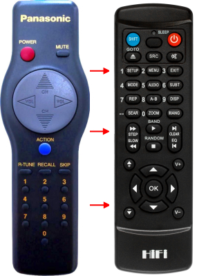 Replacement remote control for Panasonic CT-13R20