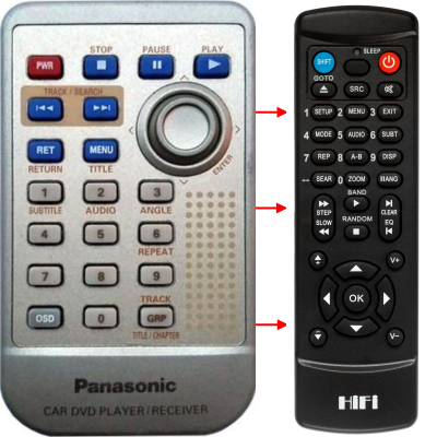 Replacement remote control for Panasonic CX-DV700