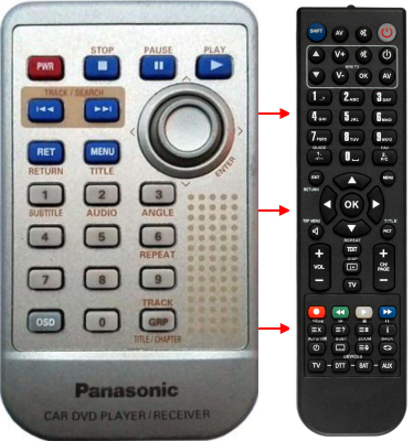 Replacement remote for Panasonic CXDV700U, YEFX9992510, CXDVP292U