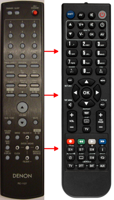 Replacement remote for Denon RC-1097 RC-1127