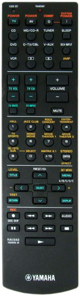Replacement remote for Yamaha RXV430, HTR5550, RAV242, V8295200