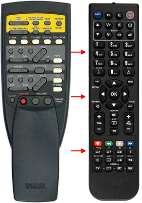 Replacement remote for Yamaha RXV392, VV486200, RV502, RAV2