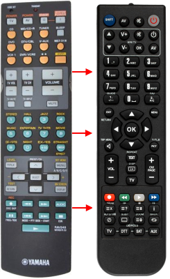 Replacement remote control for Yamaha HTR-5740