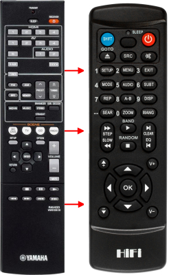 Replacement remote control for Yamaha RAV521-ZJ66500