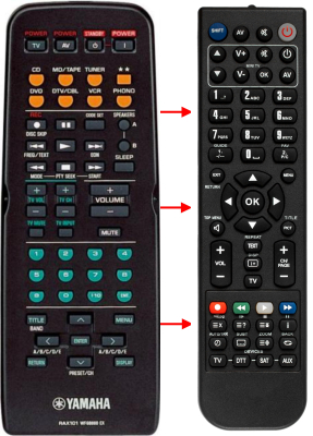 Replacement remote control for Yamaha RAS7