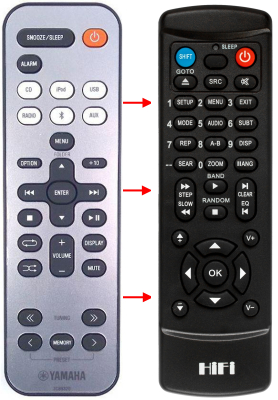 Replacement remote control for Yamaha ISX-800