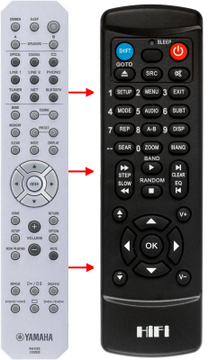 Replacement remote control for Yamaha RAX35-ZX22830