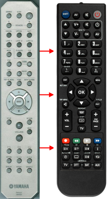 Replacement remote control for Yamaha RAX31-ZN04320