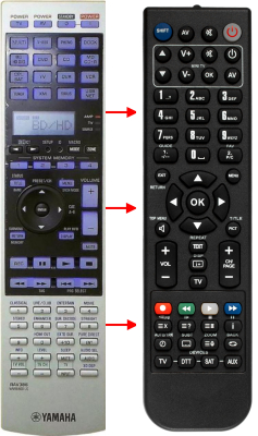 Replacement remote control for Yamaha RAV386-WN38400U