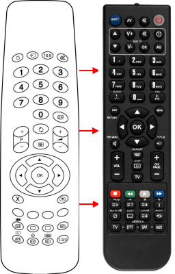 Replacement remote control for Telko TK314