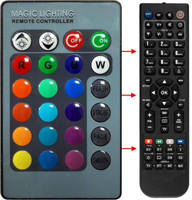 Vervangings afstandsbediening voor Magic-lighting E27-RGB