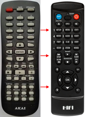 Replacement remote control for Akai AD65U
