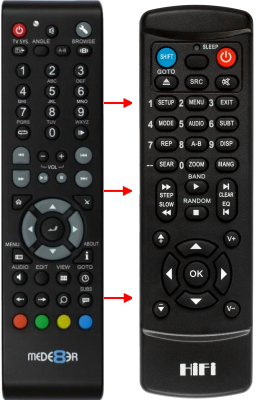 Replacement remote control for Mede8er MED600X-3D