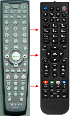 Replacement remote for Digital DV980H, DV983H