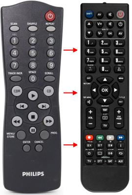Replacement remote for Philips CDR777, CDR778, CDR700